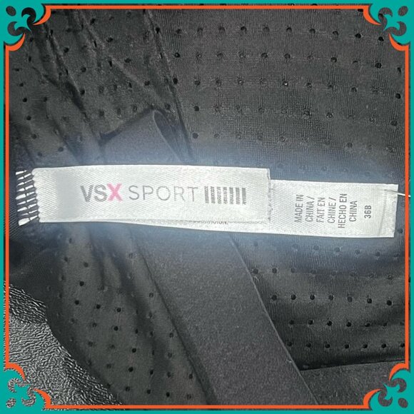VSX SPORT Med. Support Perforated Black Sports Bra w/Criss-Cross Straps - 36B - Picture 5 of 6